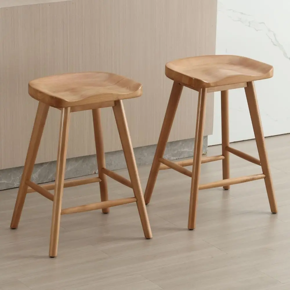 Set of 2, 24 Rustic Wooden Bar Stools with Ergonomic Seats for Kitchen Counter or Island, Brown
Set of 2, 24 Rustic Wooden Bar Stools with Ergonomic Seats for Kitchen Counter or Island, Brown