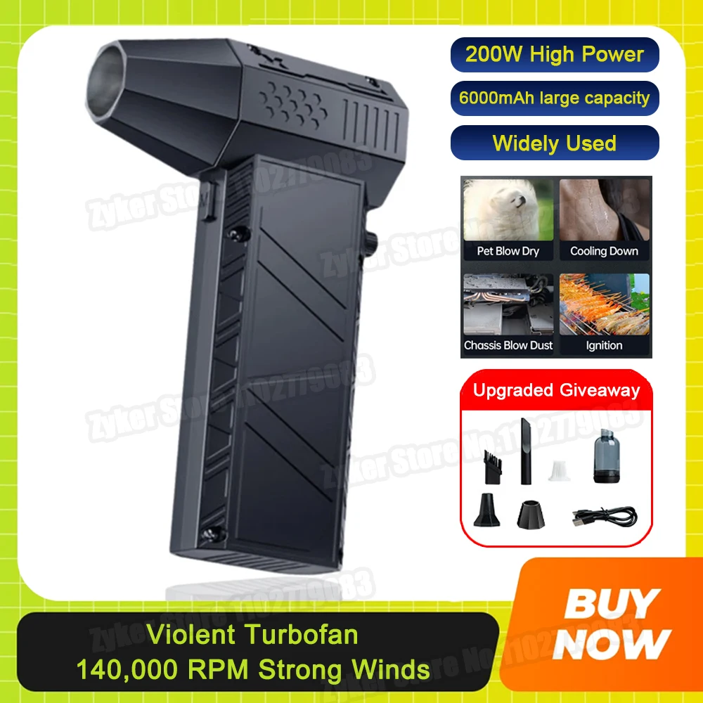 Turbo jet fan Powerful Air Blower High Speed Duct Fan Turbo Jet Fan 140000 RPM Strong Wind 53m/s Type-C Brushless Violent Blower
Turbo jet fan Powerful Air Blower High Speed Duct Fan Turbo Jet Fan 140000 RPM Strong Wind 53m/s Type-C Brushless Violent Blower