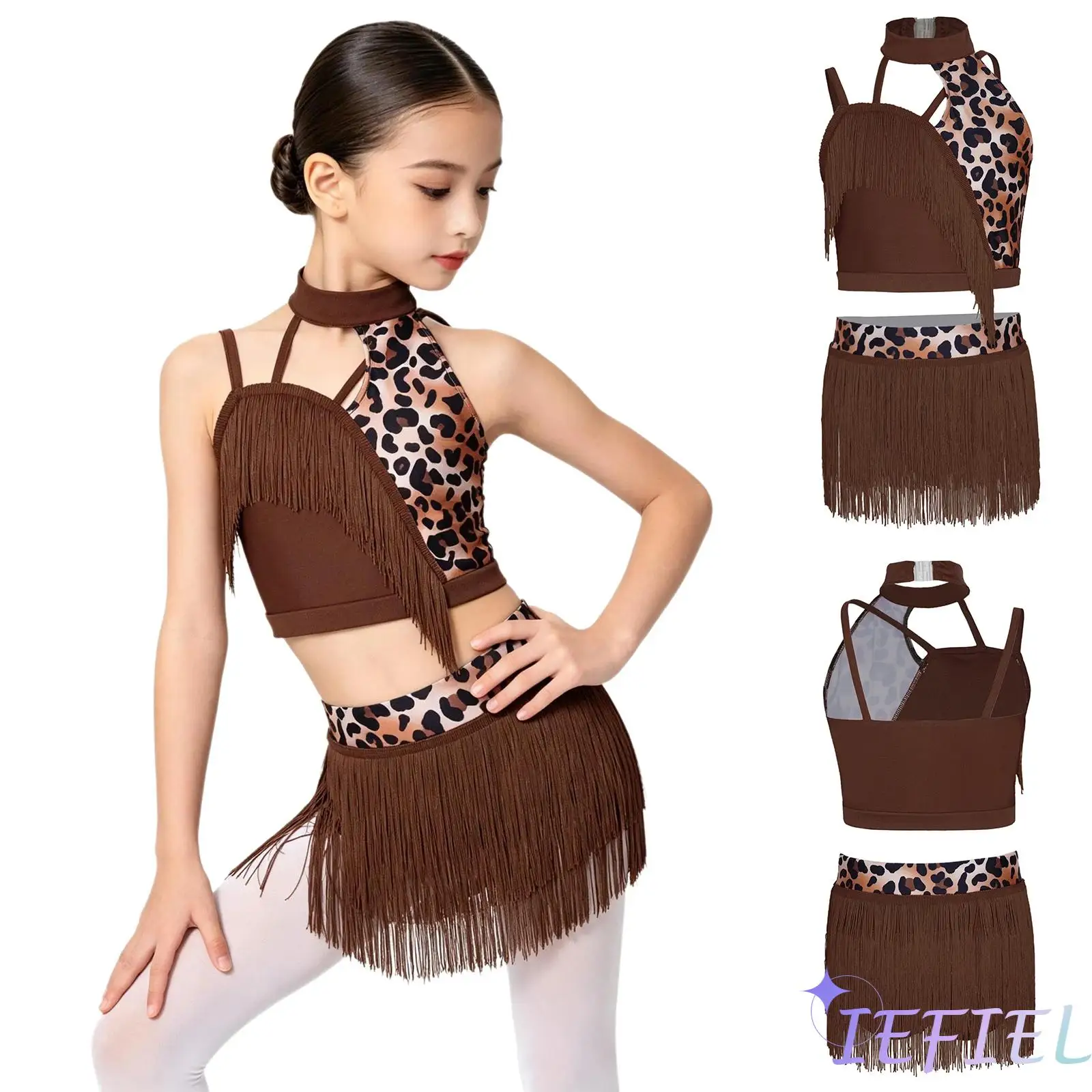 Elegant Latin Dance Vest Top and Fringed Skirt for Kids Girls Elastic Waistband Latin Jazz Dance Outfit for Tango Salsa Dance
Elegant Latin Dance Vest Top and Fringed Skirt for Kids Girls Elastic Waistband Latin Jazz Dance Outfit for Tango Salsa Dance