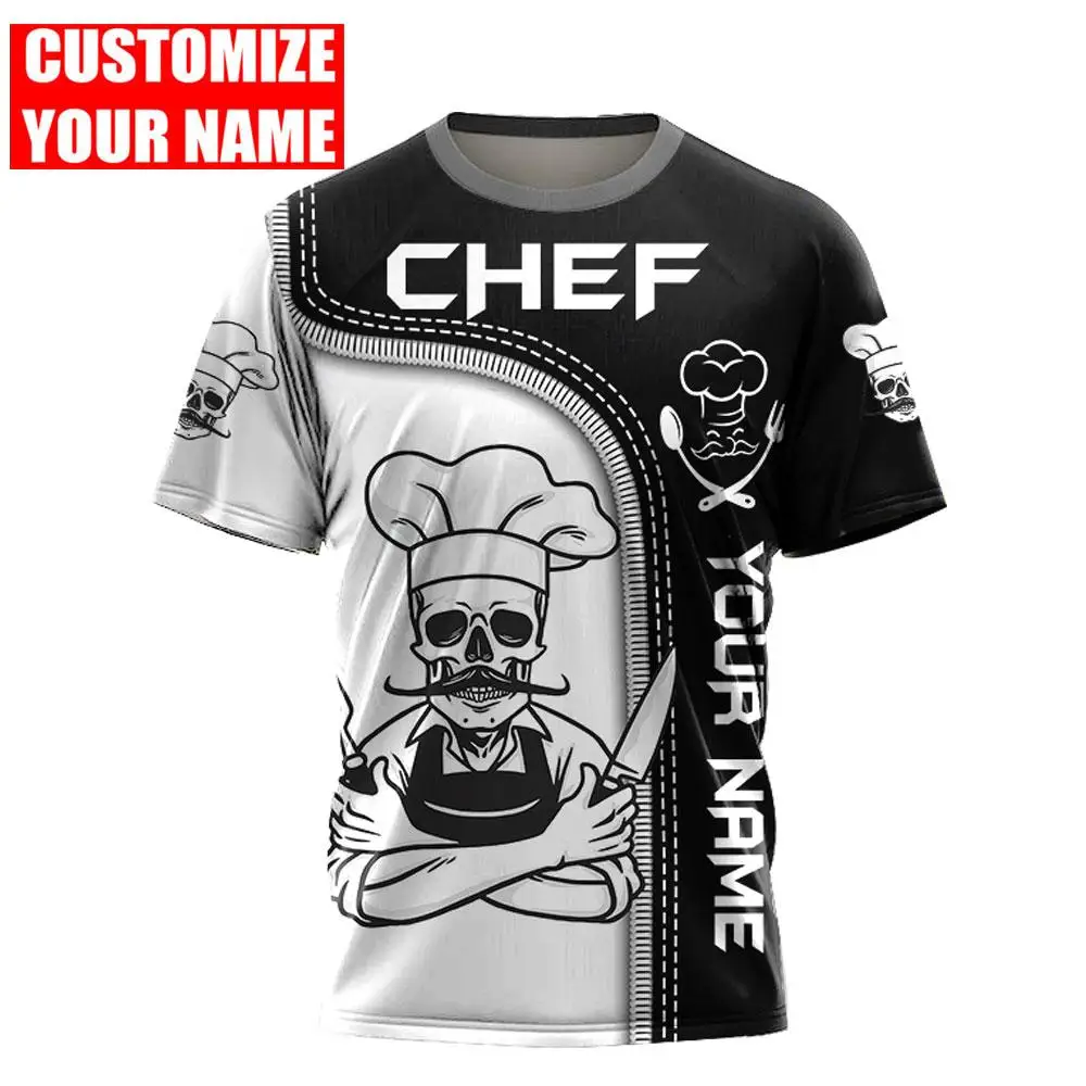 Hot Sale Fashion t shirt Custom Name skull Master Chef 3D Printed Mens Summer Short sleeve Unisex Casual sports T-shirt DW27
Hot Sale Fashion t shirt Custom Name skull Master Chef 3D Printed Mens Summer Short sleeve Unisex Casual sports T-shirt DW27