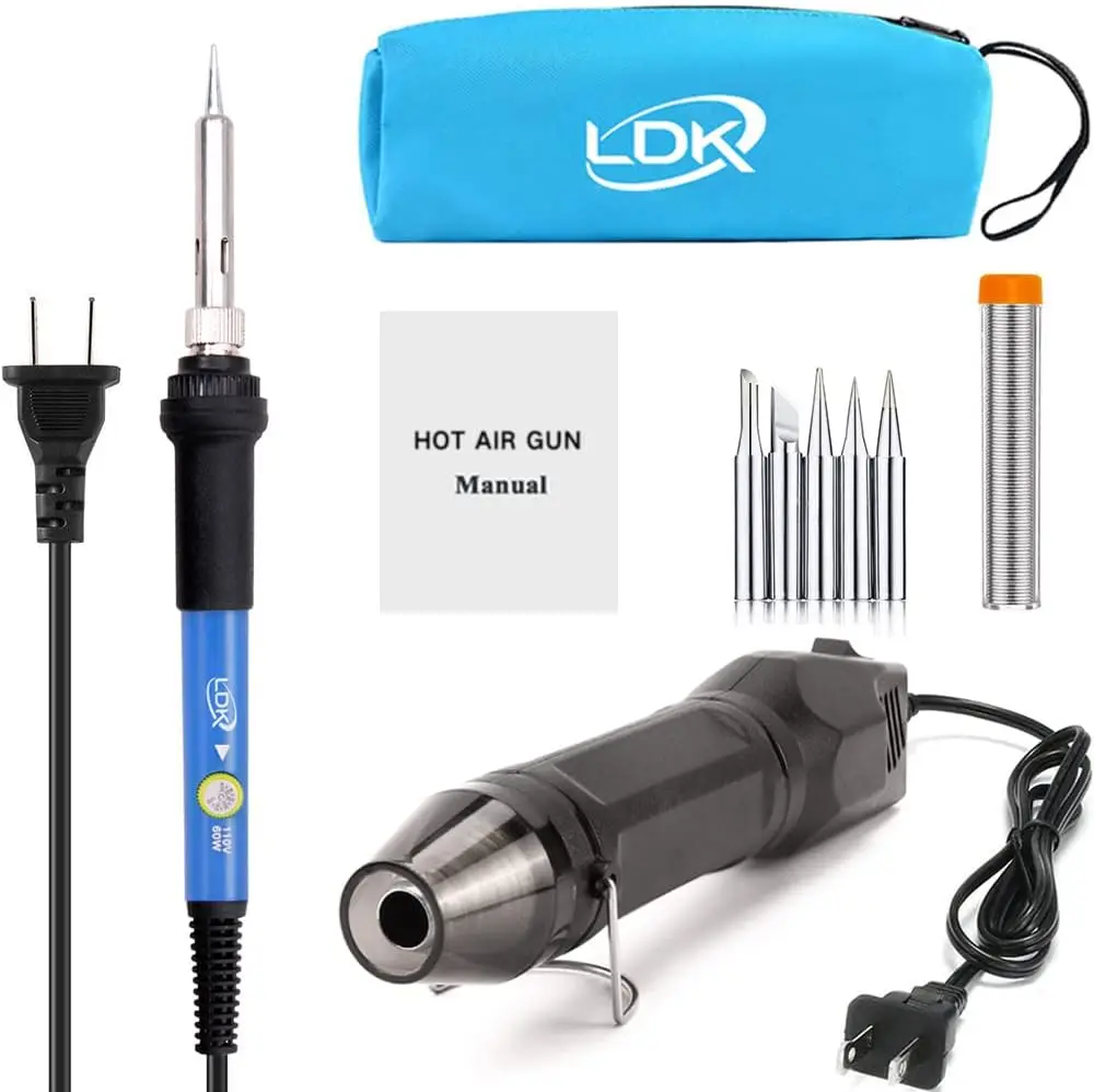 Soldering Iron Kit with Dual Temp Heat Gun for Epoxy Resin, Shrink Wrap, Vinyl Wrapping
Soldering Iron Kit with Dual Temp Heat Gun for Epoxy Resin, Shrink Wrap, Vinyl Wrapping