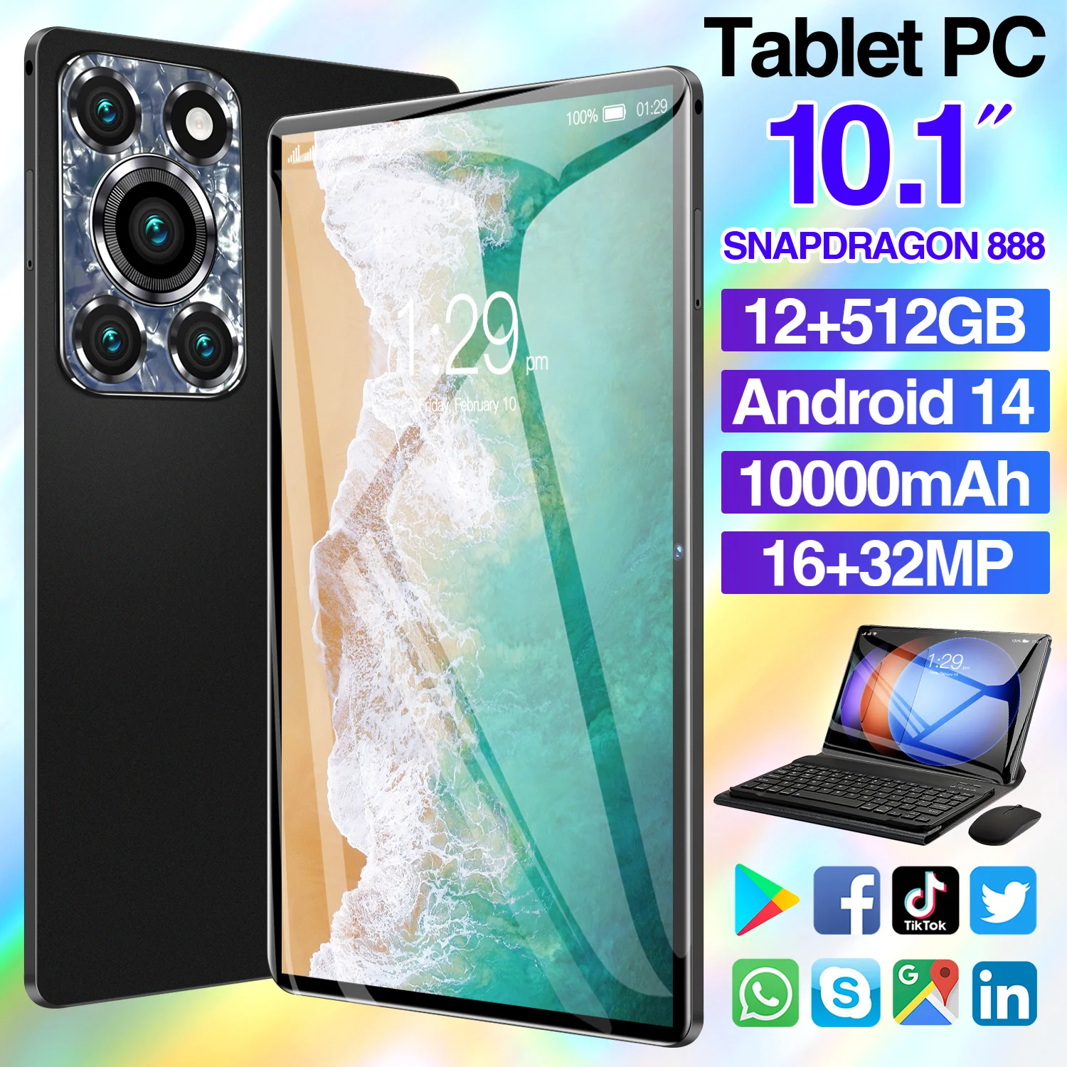 New Tablet Pad 12 Pro Large Screen HD 4K Dual SIM 10.1-inch Tablet 5G Dual SIM Bluetooth GPS WiFi Popular Tablet Portable 2024
New Tablet Pad 12 Pro Large Screen HD 4K Dual SIM 10.1-inch Tablet 5G Dual SIM Bluetooth GPS WiFi Popular Tablet Portable 2024