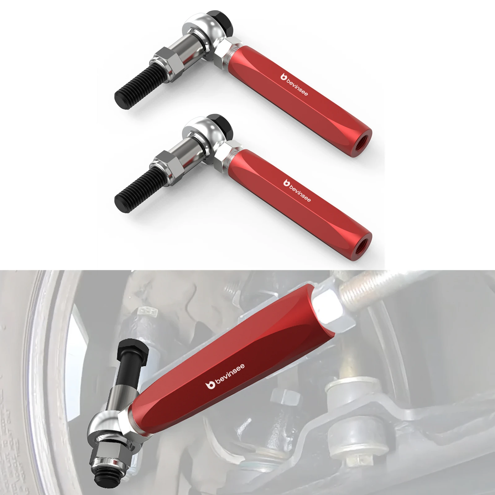 BEVINSEE Adjustable Outer Tie-Rod Ends for Maximum Bump Steer Kit for Ford Mustang 1979-1993, Car Accessories
BEVINSEE Adjustable Outer Tie-Rod Ends for Maximum Bump Steer Kit for Ford Mustang 1979-1993, Car Accessories