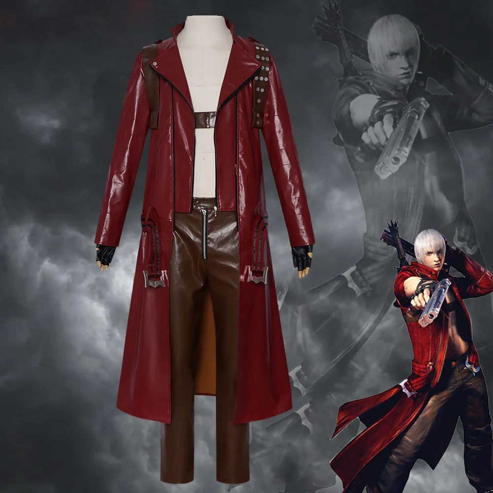 Dante Cosplay Costume Devil Cosplay May Cry 3Red Leather Trench Coat Halloween Outfit for Men
Dante Cosplay Costume Devil Cosplay May Cry 3Red Leather Trench Coat Halloween Outfit for Men