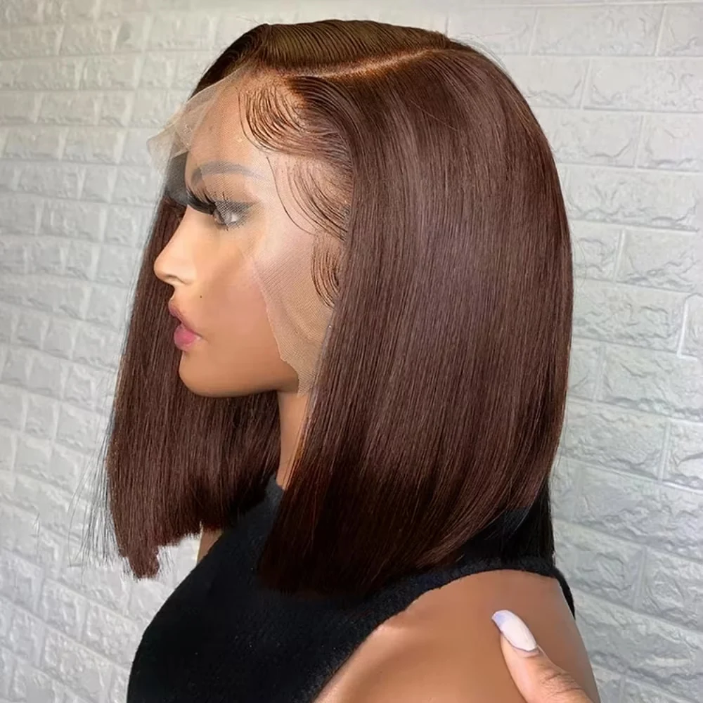 Short Bob Human Hair Wig #4 Chocolate Brown 13x4 Transparent Lace Pre Plucked Human Hair Wig #4 Bob Human Hair Wigs 14 Inches
Short Bob Human Hair Wig #4 Chocolate Brown 13x4 Transparent Lace Pre Plucked Human Hair Wig #4 Bob Human Hair Wigs 14 Inches