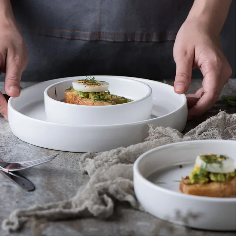 Pure White Strengthen Porcelain Serving Plate Round Western Steak Tray Snack Cake Dessert Flat Dinner Plate For Family Hotel
Pure White Strengthen Porcelain Serving Plate Round Western Steak Tray Snack Cake Dessert Flat Dinner Plate For Family Hotel