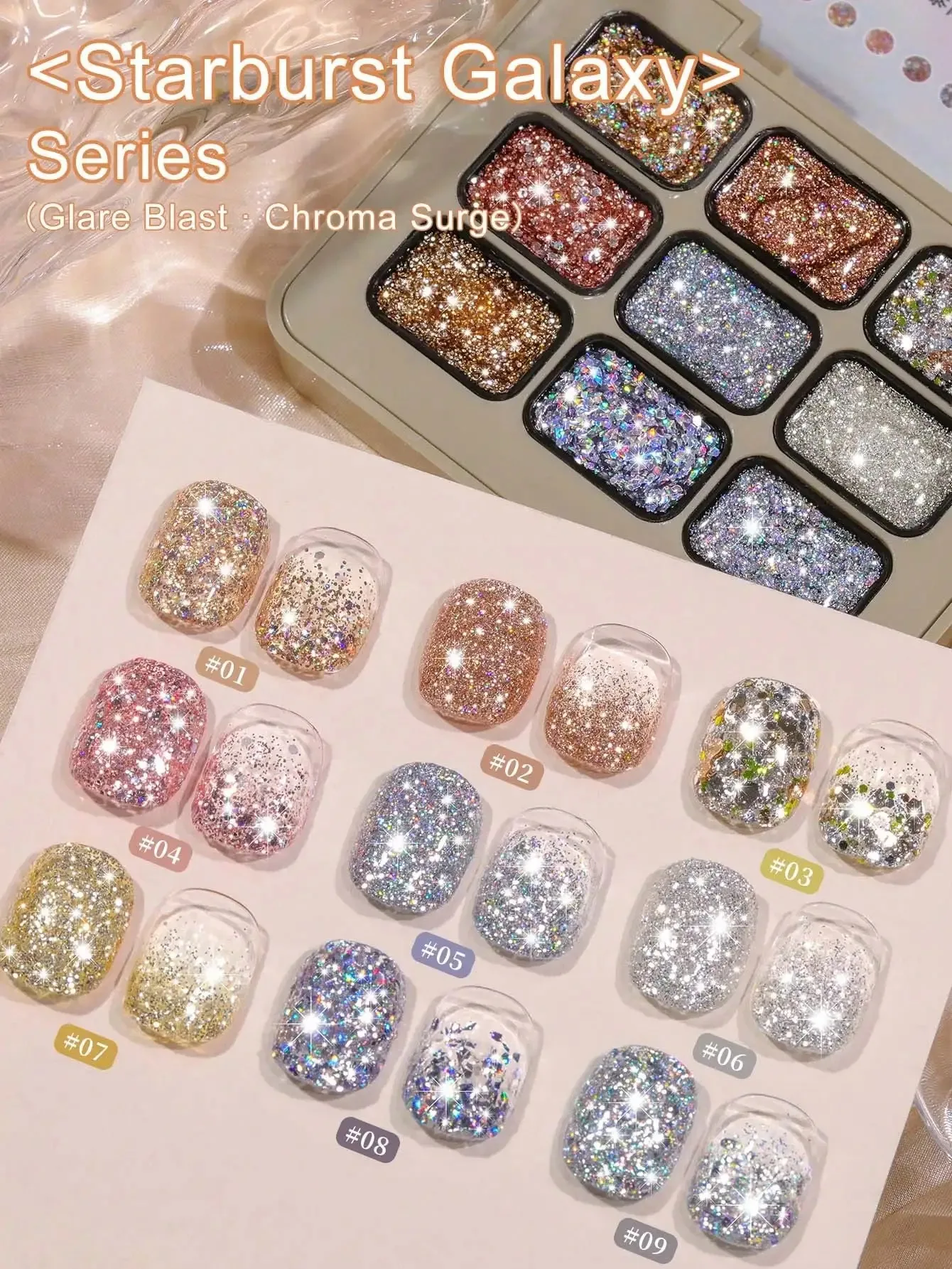 9 Colors Solid Glitter Nail Gel Palette Sparkle Sequins UV LED Soak Off Nail Art Gel Polish For Salon DIY Manicure Decoration
9 Colors Solid Glitter Nail Gel Palette Sparkle Sequins UV LED Soak Off Nail Art Gel Polish For Salon DIY Manicure Decoration