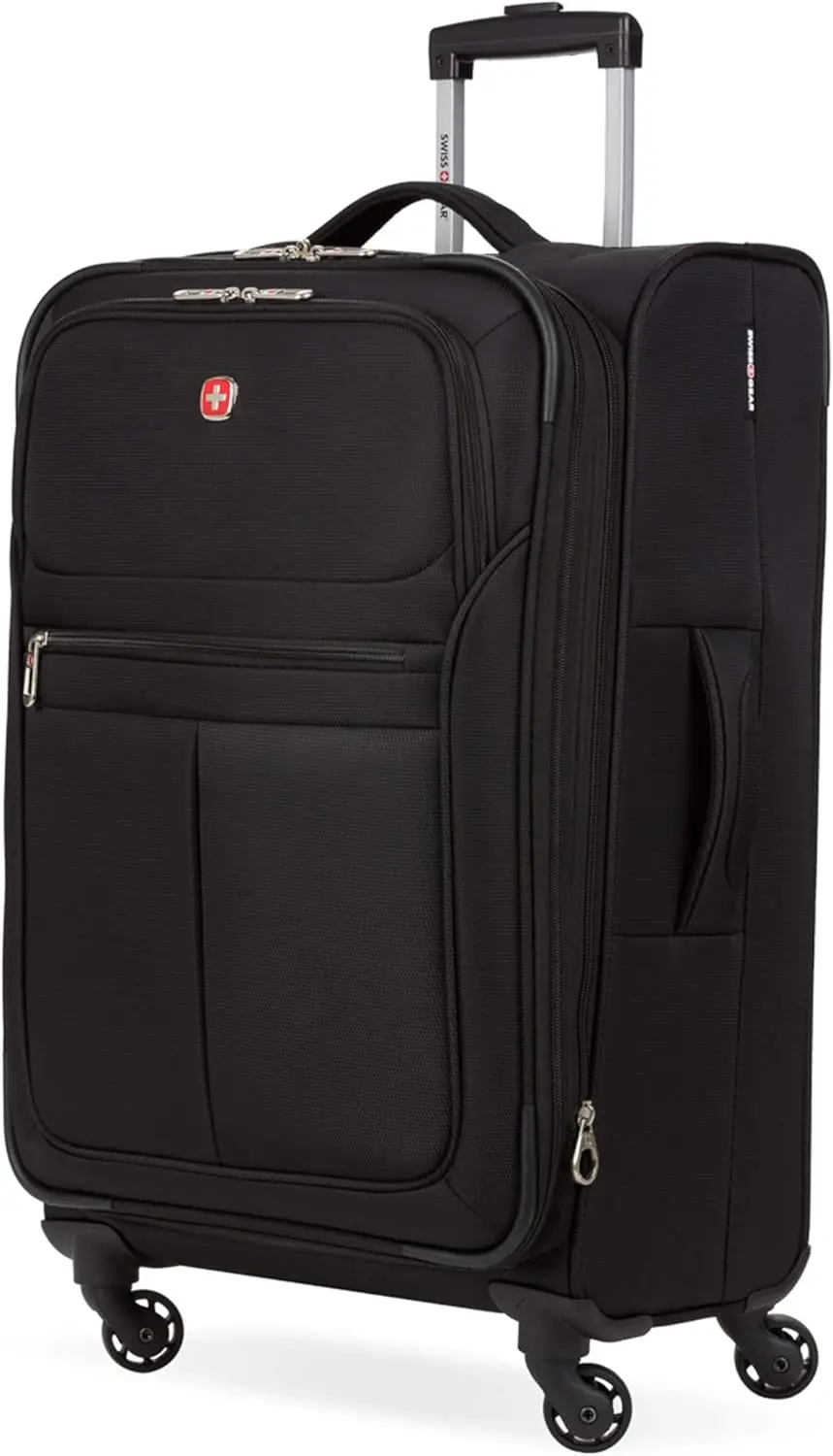 Softside Luggage with Spinner Wheels, Black Checked-Medium 23-Inch - Durable and Lightweight Travel Bag for Easy Mobility
Softside Luggage with Spinner Wheels, Black Checked-Medium 23-Inch - Durable and Lightweight Travel Bag for Easy Mobility