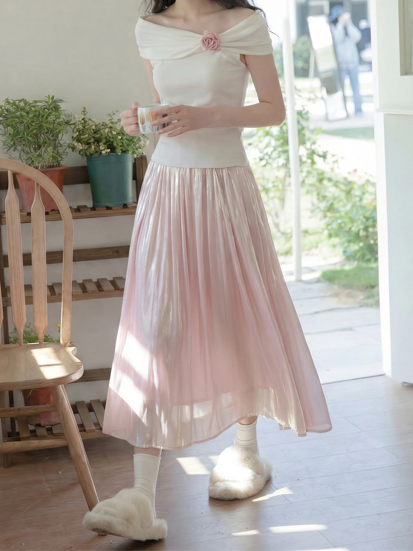 High Waist A-Line Pink Half Skirt Women's Summer New Versatile Large Flounce Midi Umbrella Skirt Half Skirt Korean Style
High Waist A-Line Pink Half Skirt Women's Summer New Versatile Large Flounce Midi Umbrella Skirt Half Skirt Korean Style