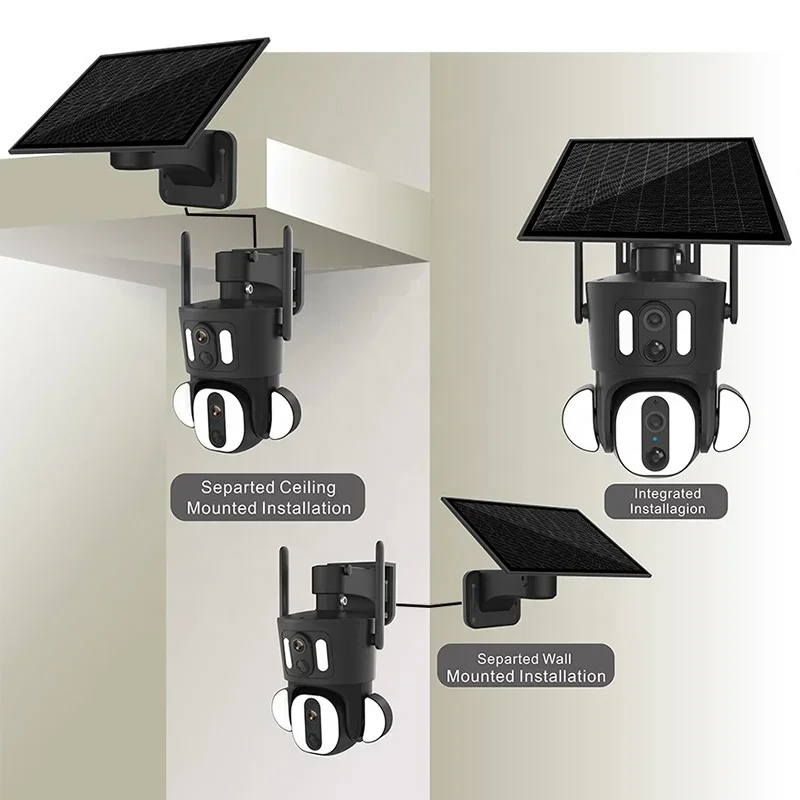 2K Dual Lens Ubox 9W Solar Camera 4G Solar PTZ Camera With Light WIFI Solar Panel Camera
2K Dual Lens Ubox 9W Solar Camera 4G Solar PTZ Camera With Light WIFI Solar Panel Camera