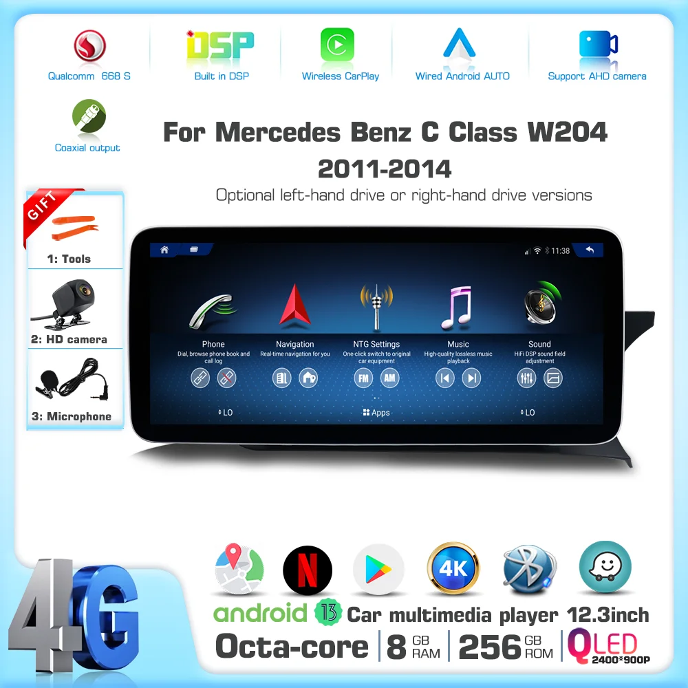 2400*900P 12,3 дюймов Android 13 для Mercedes Benz C Class W204 2011-2014 Автомобильный мультимедийный плеер для воспроизведения автомобиля с GPS, радио, детской навигацией
2400*900P 12,3 дюймов Android 13 для Mercedes Benz C Class W204 2011-2014 Автомобильный мультимедийный плеер для воспроизведения автомобиля с GPS, радио, детской навигацией