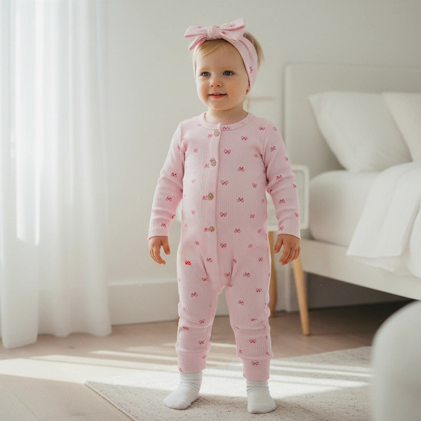 Комбинезон на весну и осень для маленьких девочек с бантом и длинными рукавами, круглым вырезом, полная длина, с повязкой на голову с бантом
Комбинезон на весну и осень для маленьких девочек с бантом и длинными рукавами, круглым вырезом, полная длина, с повязкой на голову с бантом