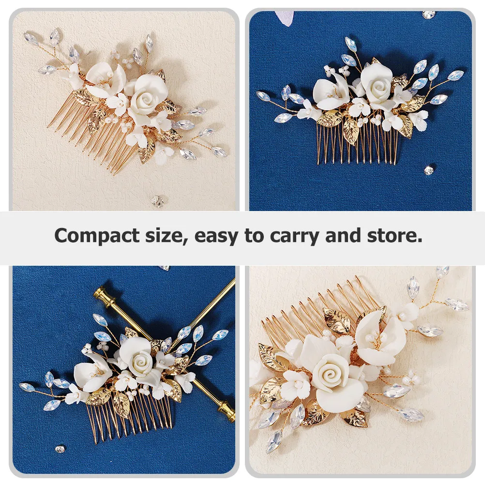 Exquisite Ceramic Flower Hair Comb Classical Bridal Hair Side Comb for Wedding Ceremony Bride Headdress Flower Decor
Exquisite Ceramic Flower Hair Comb Classical Bridal Hair Side Comb for Wedding Ceremony Bride Headdress Flower Decor