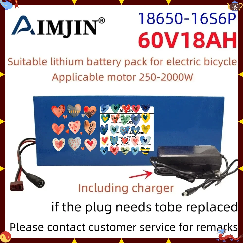 60V Full Capacity Power 18650 Lithium Battery 18ah Lithium Battery Pack 16S6P Suitable for 250-2000W
60V Full Capacity Power 18650 Lithium Battery 18ah Lithium Battery Pack 16S6P Suitable for 250-2000W