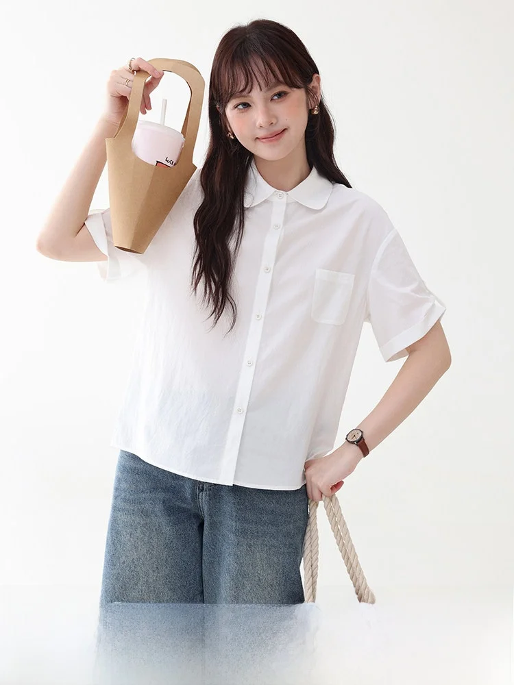 AMUU Original Pure Cotton Short Sleeve Shirt Women's Loose Basic Style Summer New Arrival White Color Comfortable Breathable
AMUU Original Pure Cotton Short Sleeve Shirt Women's Loose Basic Style Summer New Arrival White Color Comfortable Breathable