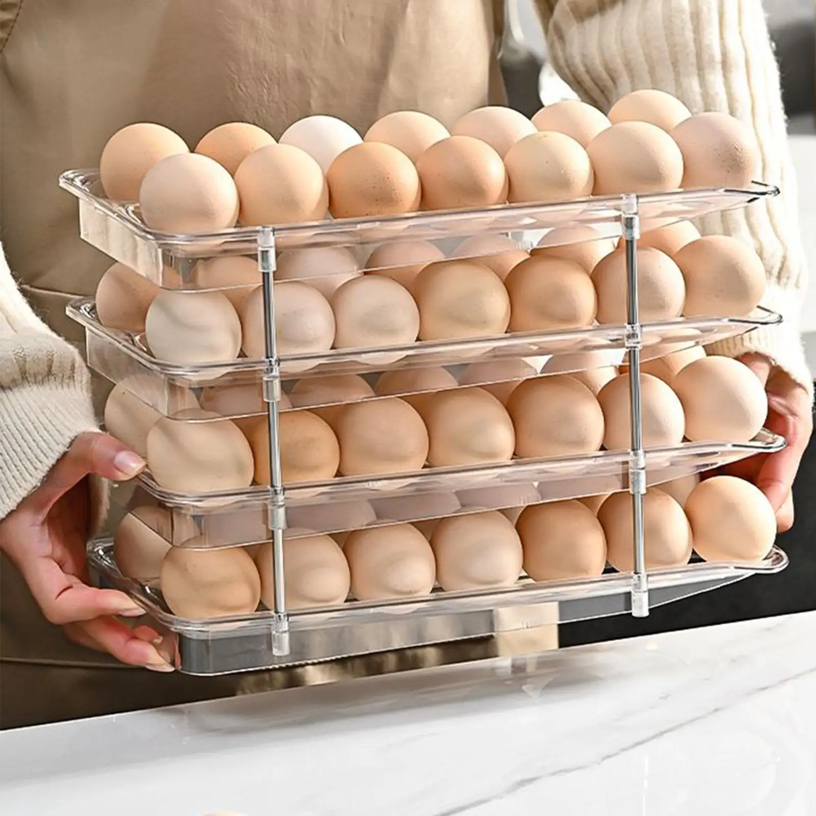 Egg Storage Rack For Refrigerator Detachable Egg Holder 4-Tier Container Box Large Storage Organizer Space Saving For Kitchen
Egg Storage Rack For Refrigerator Detachable Egg Holder 4-Tier Container Box Large Storage Organizer Space Saving For Kitchen