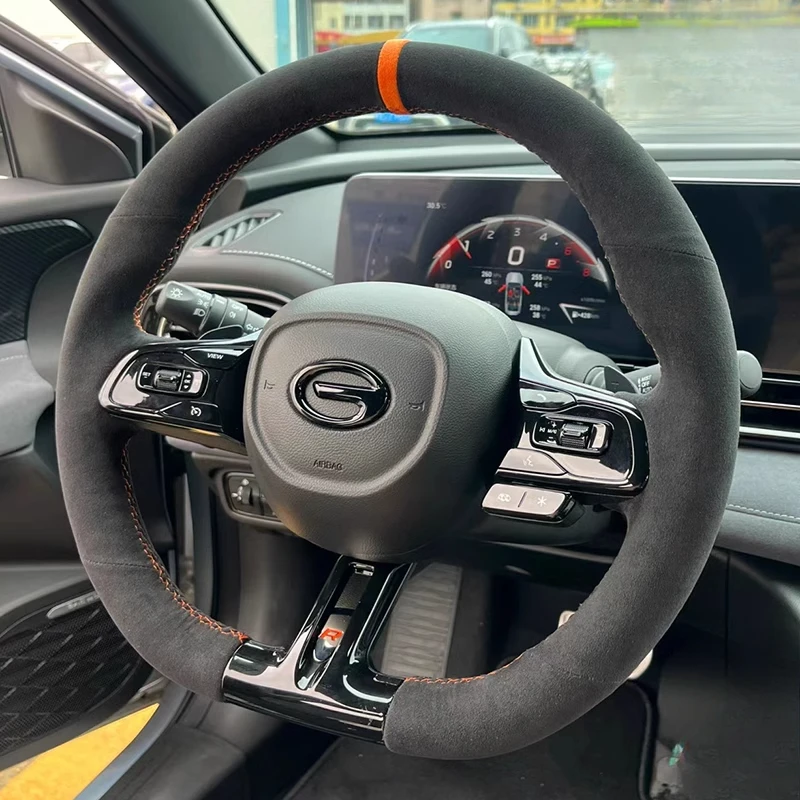 For GAC Trumpchi Empow 2021-2024 Car Interior accessories Hand Stitched non-slip Orange mark suede Car Steering Whel Cover
For GAC Trumpchi Empow 2021-2024 Car Interior accessories Hand Stitched non-slip Orange mark suede Car Steering Whel Cover
