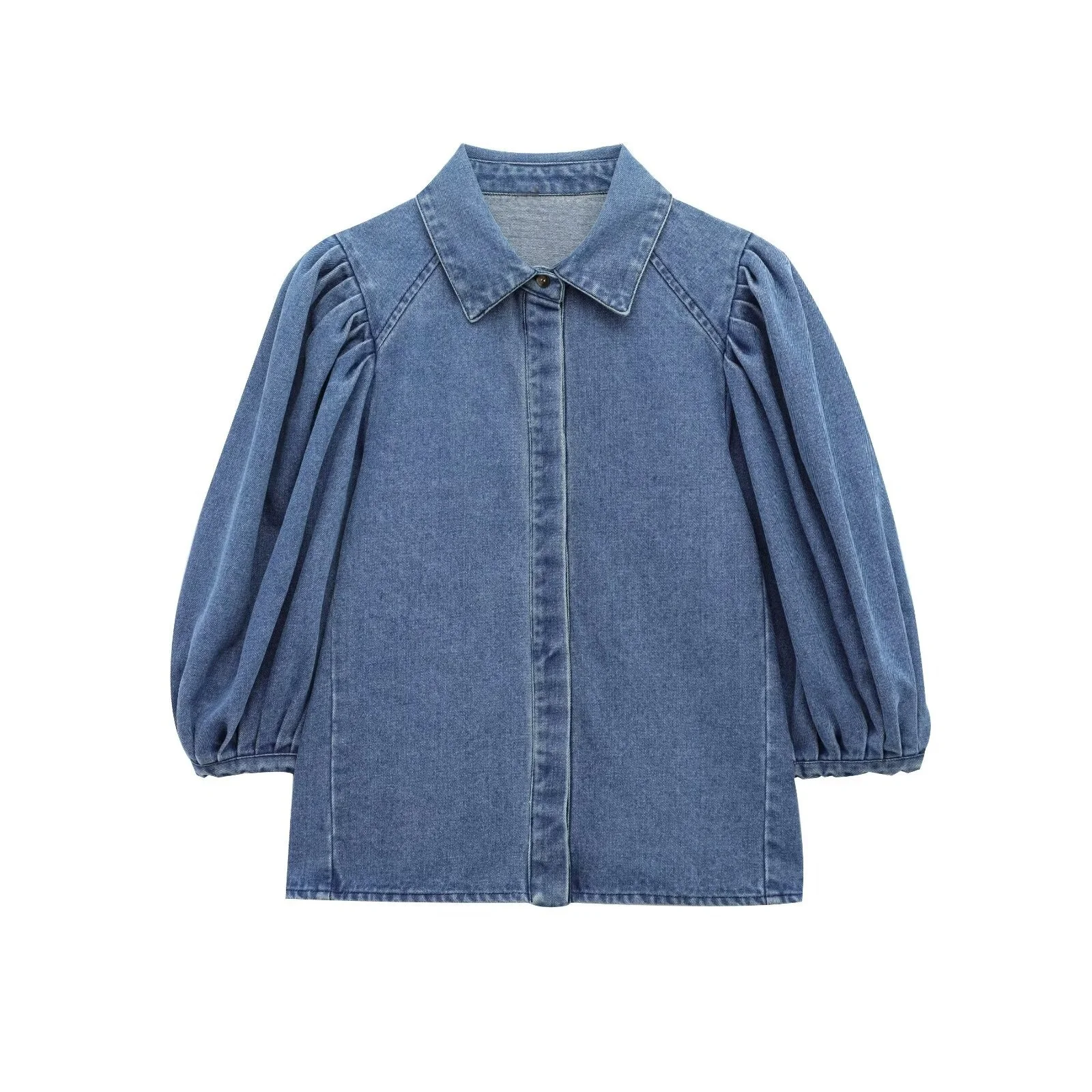 Taop&Za2025 Womens Collared Button Down Top with Puffed Three Quarter Sleeves for Trendy and Casual Daily Wear
Taop&Za2025 Womens Collared Button Down Top with Puffed Three Quarter Sleeves for Trendy and Casual Daily Wear