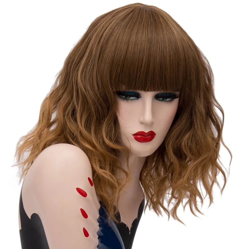 Women's Short Wavy Brown Wig With Bang Synthetic Heat Resistant for Cosplay Party Daily Use
Women's Short Wavy Brown Wig With Bang Synthetic Heat Resistant for Cosplay Party Daily Use
