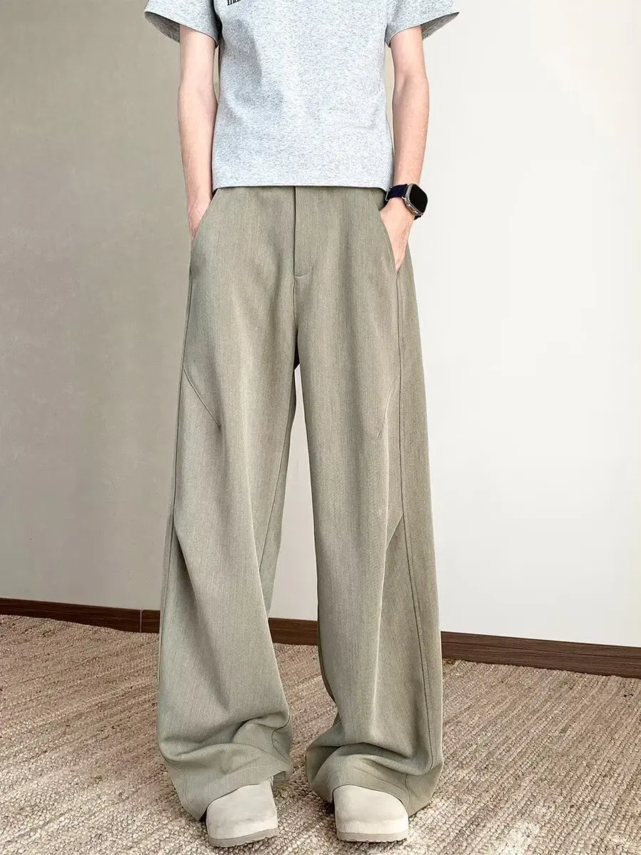 American Sle Men's Loose Straight Leg Pants Autumn Trendy Brand Casual Trousers with Pleats Knife Pants
American Sle Men's Loose Straight Leg Pants Autumn Trendy Brand Casual Trousers with Pleats Knife Pants