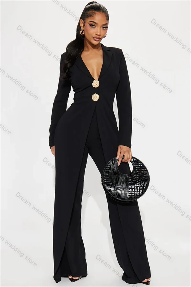 Black Long Women Suit Pants Set 2 Piece Blazer+Trouser Formal Office Lady Jacket Crystals Button Customized Cotton Prom Coat
Black Long Women Suit Pants Set 2 Piece Blazer+Trouser Formal Office Lady Jacket Crystals Button Customized Cotton Prom Coat