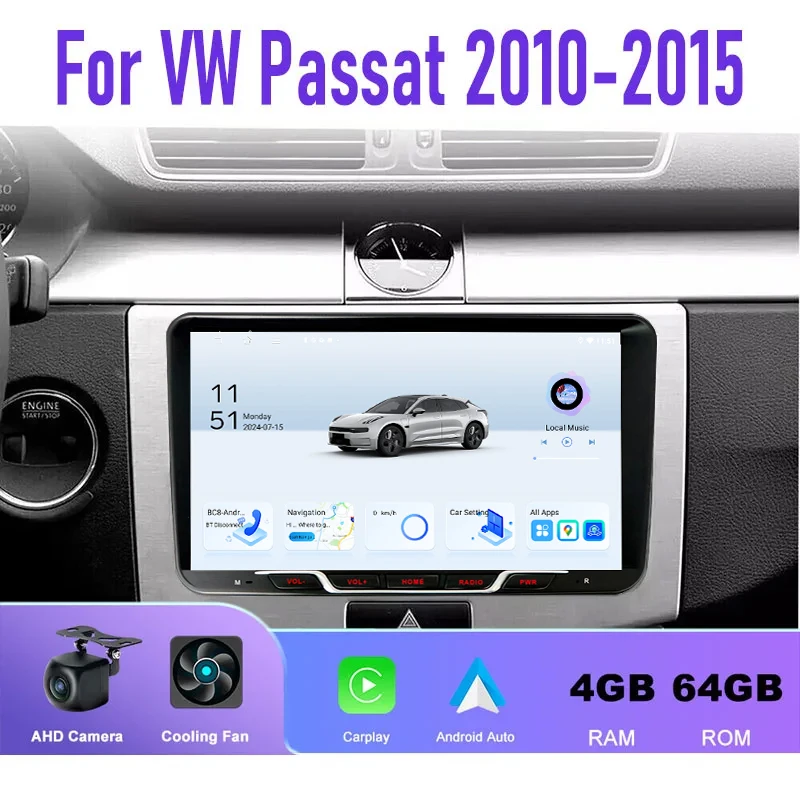 GPS 9'' For VW Passat 2010-2015 Car Radio Carplay Android Auto Stereo Multimedia Player Navigation Headunit BT 2din 4-64GB WIFI
GPS 9'' For VW Passat 2010-2015 Car Radio Carplay Android Auto Stereo Multimedia Player Navigation Headunit BT 2din 4-64GB WIFI