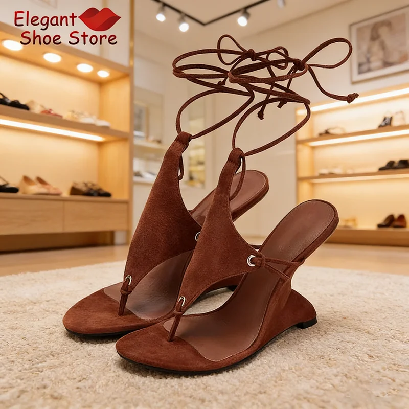 Sexy Clip Toe Ankle Lace-Up Strange Heel Sandals for Women Solid Suede Wedge Cross Strap High Heels Summer Banquet Party Shoes
Sexy Clip Toe Ankle Lace-Up Strange Heel Sandals for Women Solid Suede Wedge Cross Strap High Heels Summer Banquet Party Shoes