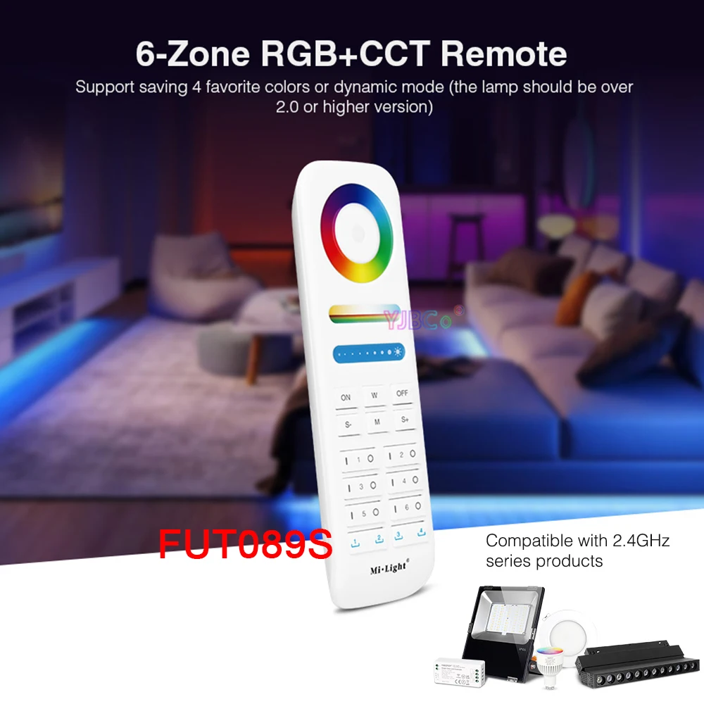 Milight 4 6 8 100 Zones 2.4G RF Remote Wireless dimmer switch Controller FUT089S FUT100 Control MiBoxer RGBCCT LED Light Lamp
Milight 4 6 8 100 Zones 2.4G RF Remote Wireless dimmer switch Controller FUT089S FUT100 Control MiBoxer RGBCCT LED Light Lamp