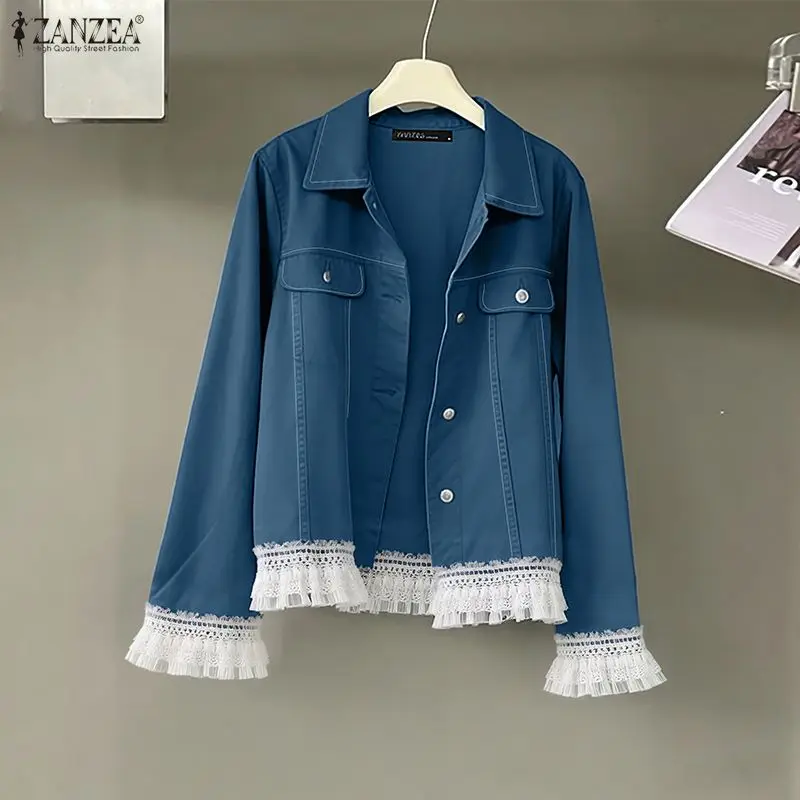ZANZEA Women Jackets Fashion Long Sleeve Lace Coats Autumn Casual Patchwork Lapel Oversized Outcoats Loose Elegant Office Shirts
ZANZEA Women Jackets Fashion Long Sleeve Lace Coats Autumn Casual Patchwork Lapel Oversized Outcoats Loose Elegant Office Shirts