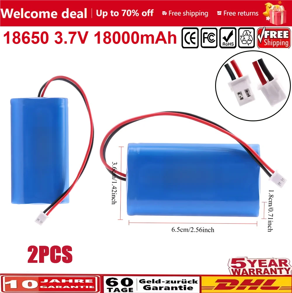 3.7V 6000mAh 18650 Lithium Battery Pack 18000mAh 12000mAh for Fishing LED Light Bluetooth Speaker Emergency DIY batteries
3.7V 6000mAh 18650 Lithium Battery Pack 18000mAh 12000mAh for Fishing LED Light Bluetooth Speaker Emergency DIY batteries