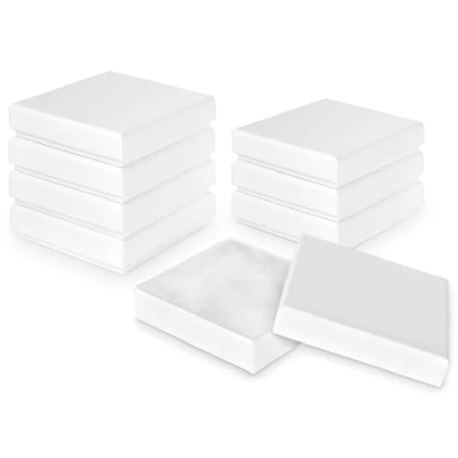Jewelry Gift Boxes 8 Pack, Cardboard Jewelry Boxes Bulk 3.5 x 3.5 x 7/8 Inch, Bracelet Boxes with Cotton Filled and Lids, Small
Jewelry Gift Boxes 8 Pack, Cardboard Jewelry Boxes Bulk 3.5 x 3.5 x 7/8 Inch, Bracelet Boxes with Cotton Filled and Lids, Small
