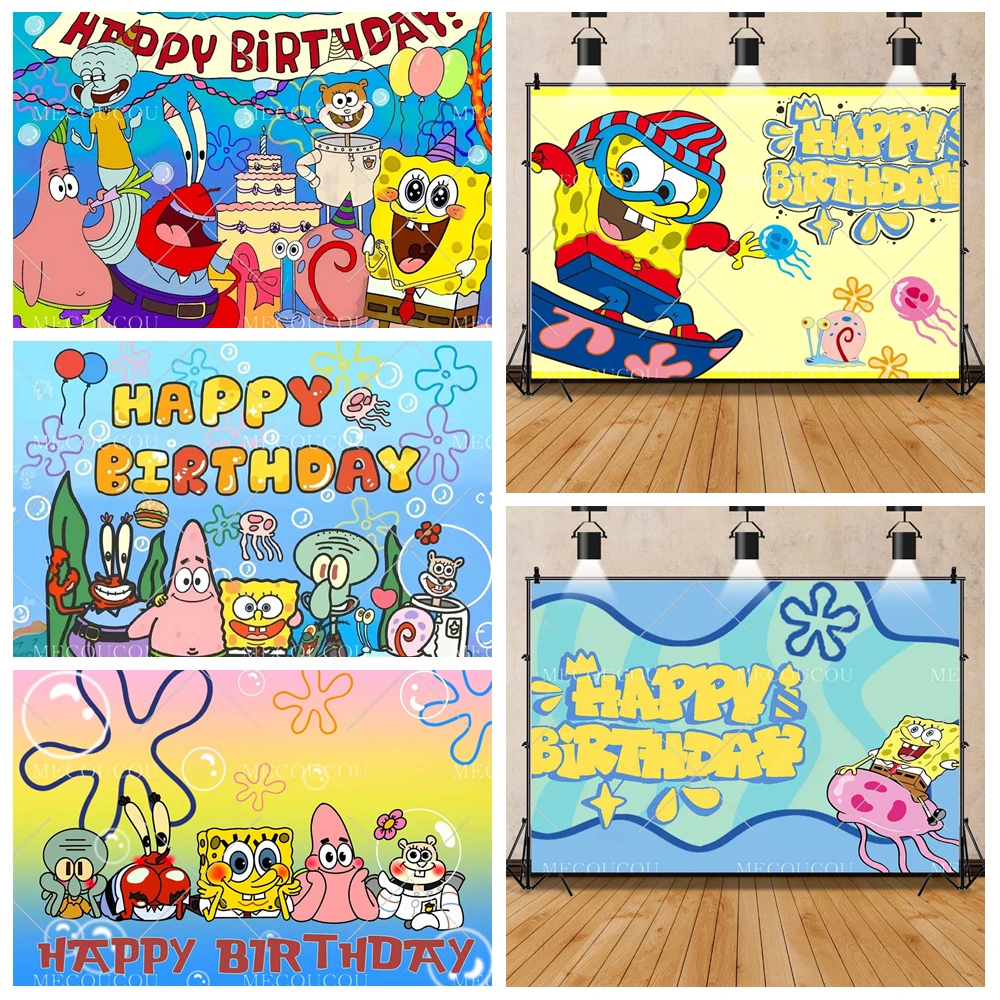 Cartoon Cute SpongeBob Kids Birthday Party Banner Backdrop Custom Children Room Photography Studio Wall Decoration Backdrops
Cartoon Cute SpongeBob Kids Birthday Party Banner Backdrop Custom Children Room Photography Studio Wall Decoration Backdrops