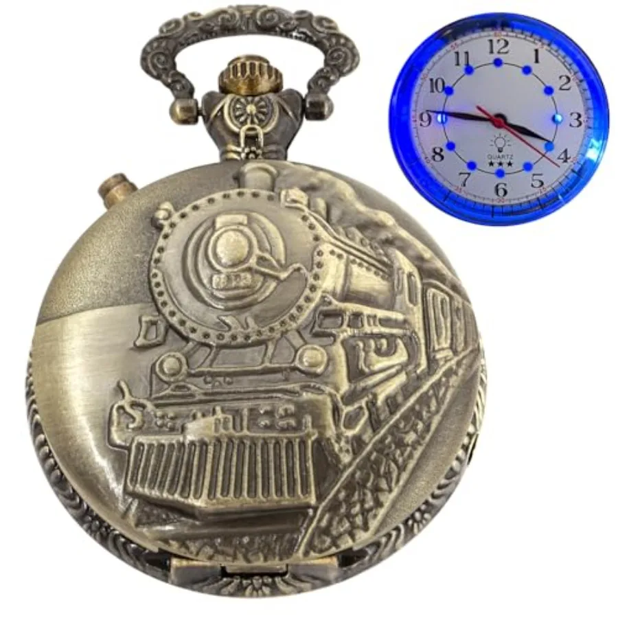 Pocket Watch with LED Lights, Creative Arabic Numeral Dial for Men's Pocket Watch
Pocket Watch with LED Lights, Creative Arabic Numeral Dial for Men's Pocket Watch