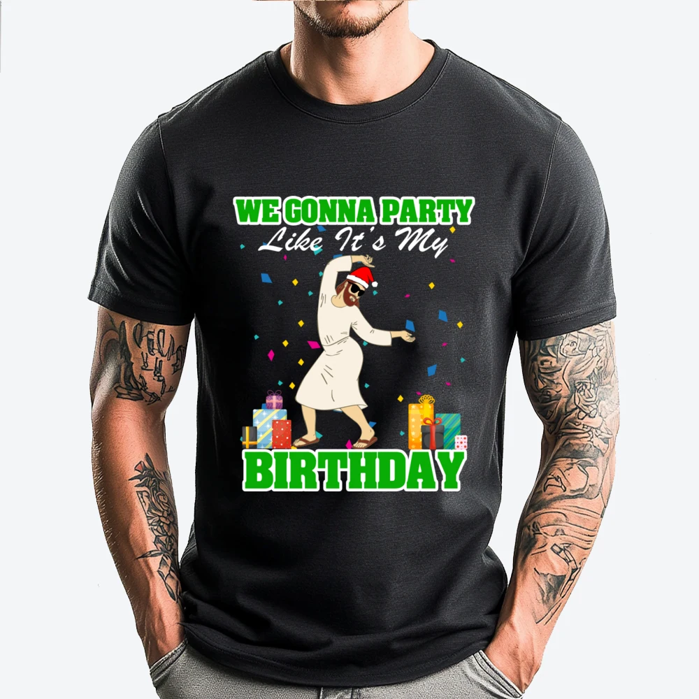 Jesus Birthday Party Green And White Graphic T Shirt Summer Men's Cotton T-Shirt Thanksgiving Oversize
Jesus Birthday Party Green And White Graphic T Shirt Summer Men's Cotton T-Shirt Thanksgiving Oversize