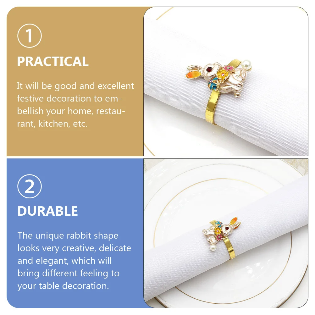 2pcs Rabbit Rings Bunny Design Decorative Napkin Holder For Table Decoration Metal Napkin Buckle Elegant Dinner Ring For Hotel
2pcs Rabbit Rings Bunny Design Decorative Napkin Holder For Table Decoration Metal Napkin Buckle Elegant Dinner Ring For Hotel