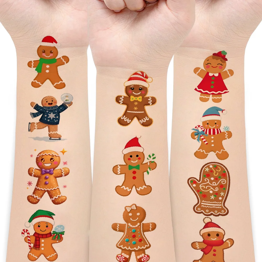 54pcs Temporary Tattoo Christmas Cookies Waterproof Long-lasting Body Stickers Gingerbread Figures Gingerbread Ornaments
54pcs Temporary Tattoo Christmas Cookies Waterproof Long-lasting Body Stickers Gingerbread Figures Gingerbread Ornaments