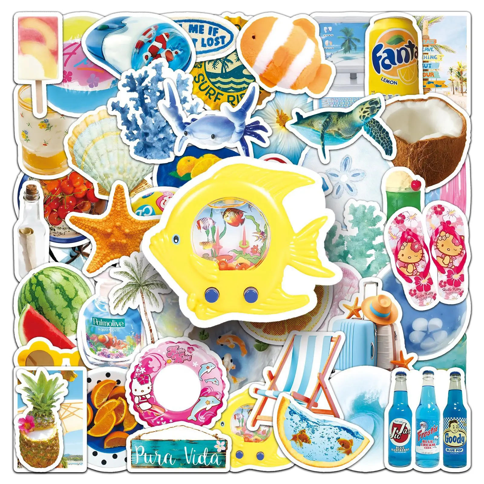 10/50PCS Blue Ins Style Summer Sands Graffiti Stickers Personalized Cartoon Creative Decorative Skateboard Luggage Decal Toy
10/50PCS Blue Ins Style Summer Sands Graffiti Stickers Personalized Cartoon Creative Decorative Skateboard Luggage Decal Toy