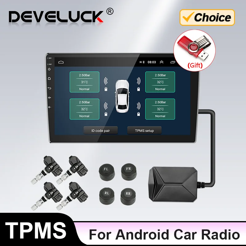 TPMS Car Tire Pressure Alarm Monitor Display System for Android USB Car Navigation Player Temperature Warning Sensors Tire Gauge
TPMS Car Tire Pressure Alarm Monitor Display System for Android USB Car Navigation Player Temperature Warning Sensors Tire Gauge