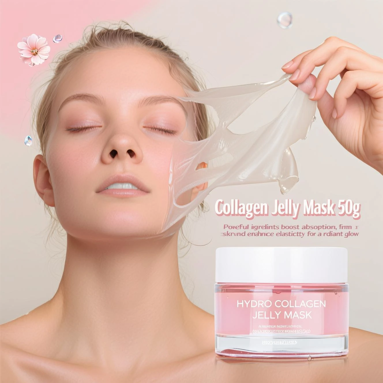 Hydro Collagen Jelly Mask 50ml with Hyaluronic Acid & Vitamin C - Deep Moisturizing Overnight Mask for Glowing Skin
Hydro Collagen Jelly Mask 50ml with Hyaluronic Acid & Vitamin C - Deep Moisturizing Overnight Mask for Glowing Skin