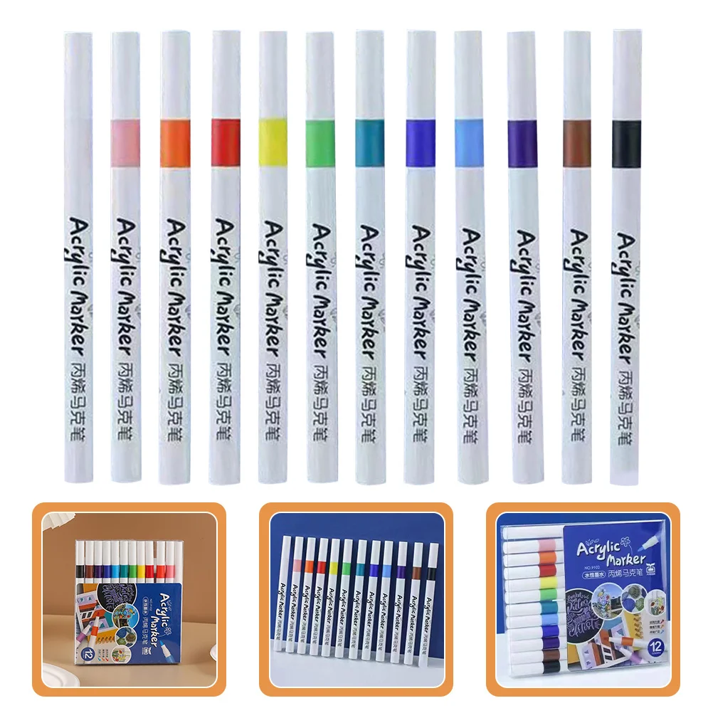 12pcs Acrylic Paint Pens Portable Quick Drying Markers For Coloring Painting Drawing Art Supplies Multipurpose Marker Pens
12pcs Acrylic Paint Pens Portable Quick Drying Markers For Coloring Painting Drawing Art Supplies Multipurpose Marker Pens
