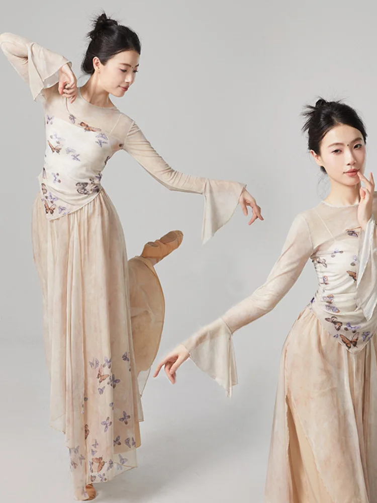 Dance Costumes Ink Butterfly Body Rhyme Yarn Chinese Classical Dance Practice Performance Clothes Set
Dance Costumes Ink Butterfly Body Rhyme Yarn Chinese Classical Dance Practice Performance Clothes Set