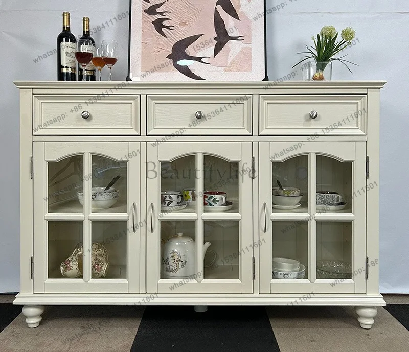 White toon wood all solid wood storage locker retro living room side cabinet American style
White toon wood all solid wood storage locker retro living room side cabinet American style