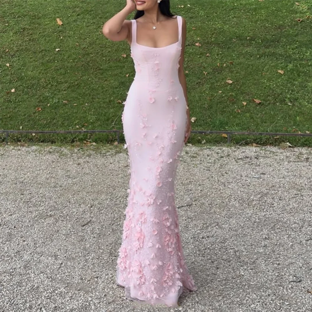 Customized square collar mermaid Evening Dresses spaghetti strap Party Dress 3D Flowers Sequined Lace Appliques Long Prom Gown
Customized square collar mermaid Evening Dresses spaghetti strap Party Dress 3D Flowers Sequined Lace Appliques Long Prom Gown