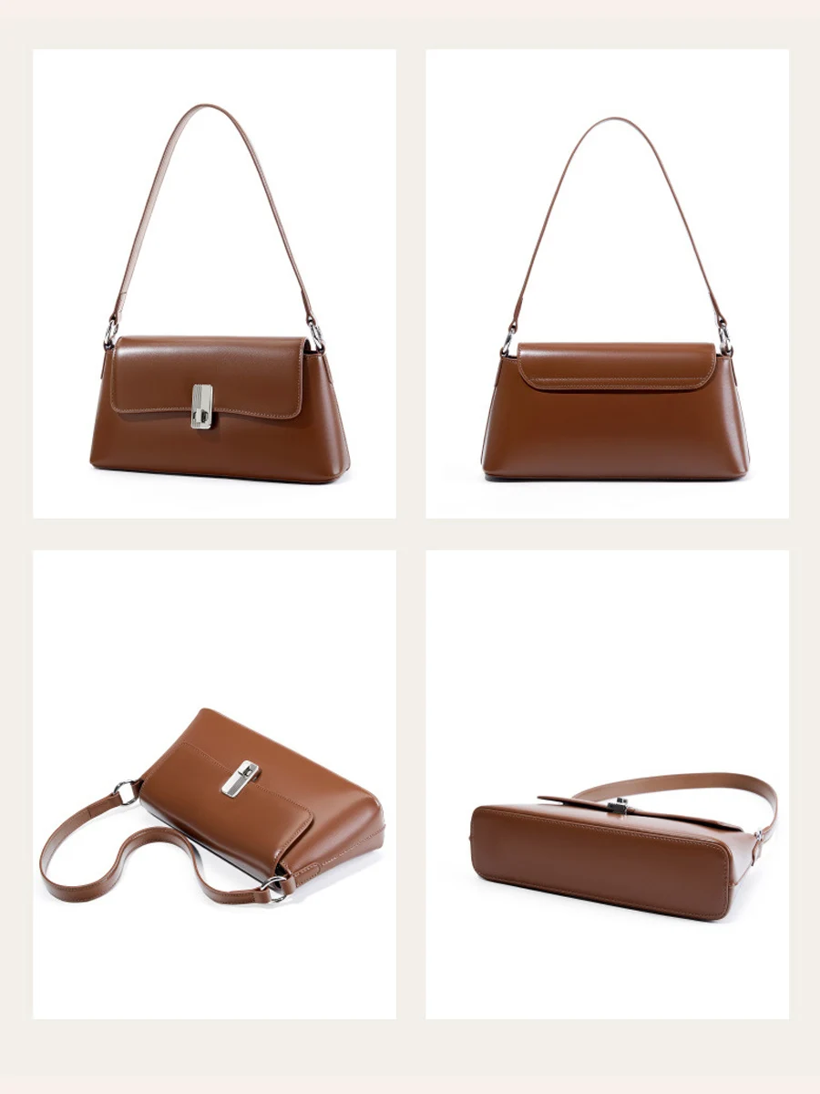 Women's Oil Wax Cow Leather Shoulder Bag Female Fashion Luxury Designer Cowhide Handbags Ladies Korean Crossbody Underarm Bags
Women's Oil Wax Cow Leather Shoulder Bag Female Fashion Luxury Designer Cowhide Handbags Ladies Korean Crossbody Underarm Bags