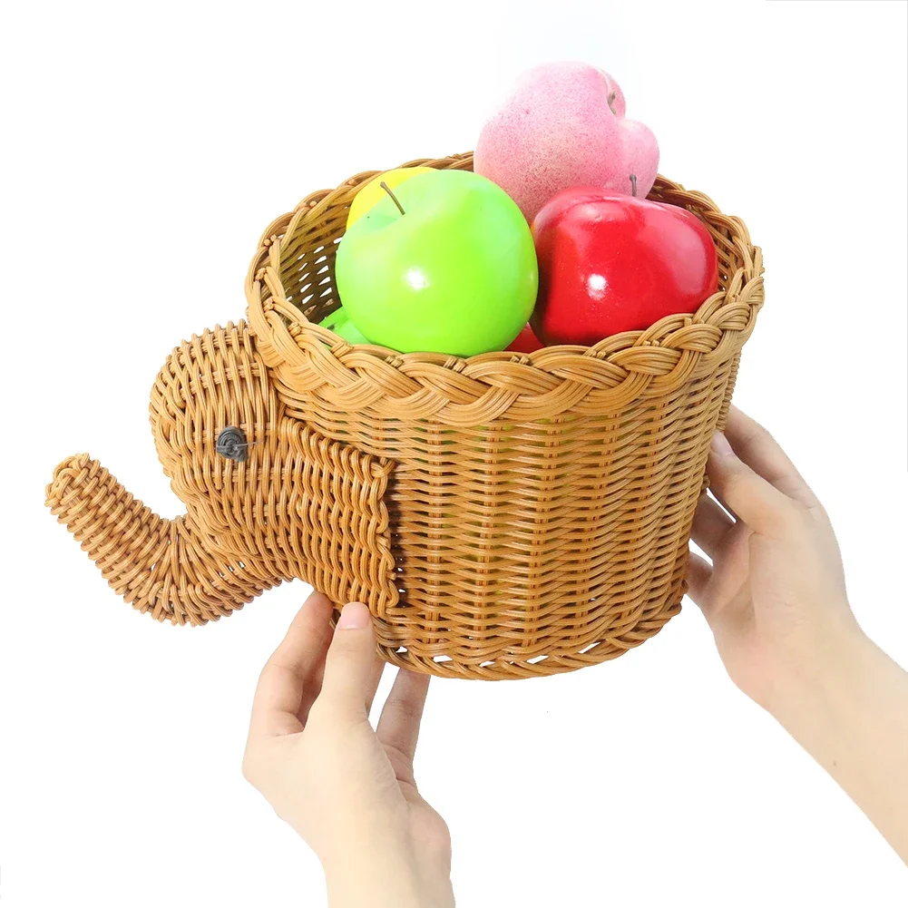 1PC Rattan Elephant Storage Basket Creative Animal Shape Hand-woven Desktop Decoration Snack Fruit Storage Basket Home Supplies
1PC Rattan Elephant Storage Basket Creative Animal Shape Hand-woven Desktop Decoration Snack Fruit Storage Basket Home Supplies