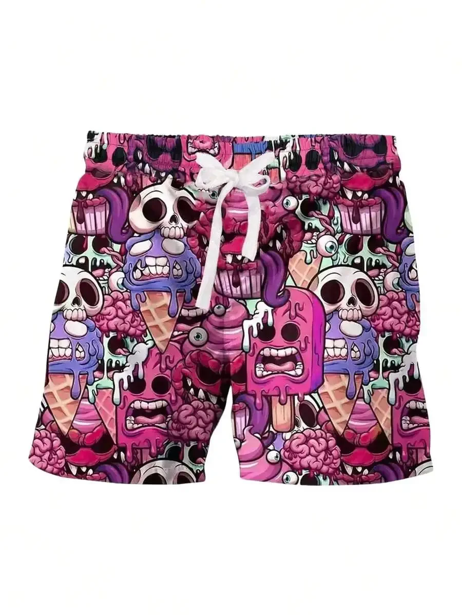 Mens Cartoon Skull Print Swim Trunks Elastic Waist Beach Shorts
Mens Cartoon Skull Print Swim Trunks Elastic Waist Beach Shorts