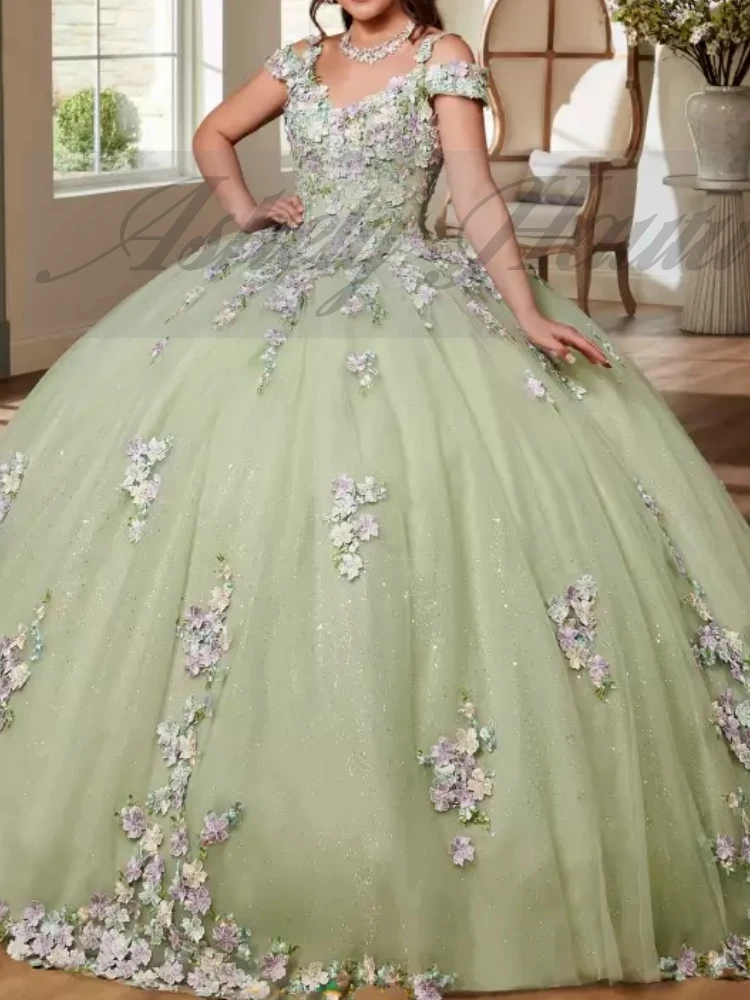 Customized Sage Green Quinceanera Dress Ballgown Flower Applique Lace Up Long Women Prom Party Dress Occasion Sweet 15 16 Girl
Customized Sage Green Quinceanera Dress Ballgown Flower Applique Lace Up Long Women Prom Party Dress Occasion Sweet 15 16 Girl