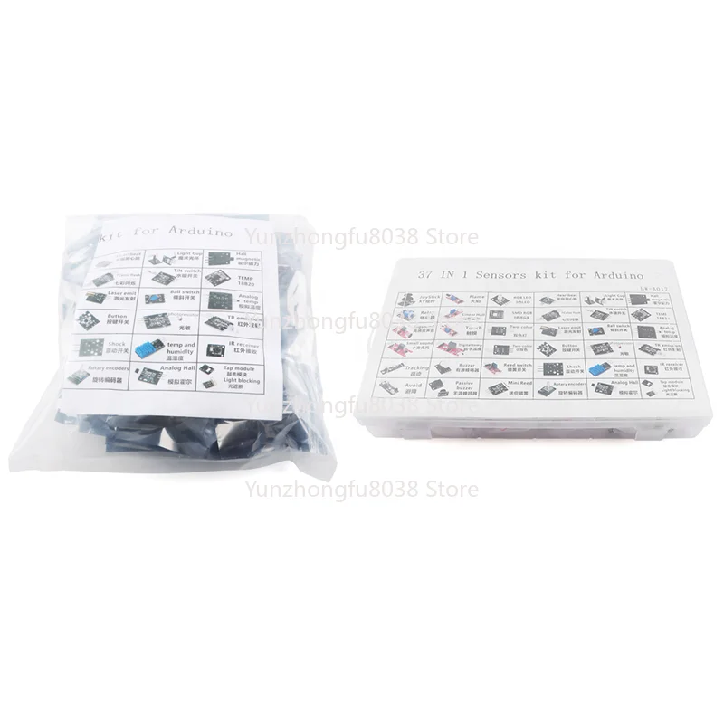 Комплект датчиков 37-в-1 для электронных проектов DIY Arduino и STM32, комплект учебной лаборатории для начинающих
Комплект датчиков 37-в-1 для электронных проектов DIY Arduino и STM32, комплект учебной лаборатории для начинающих