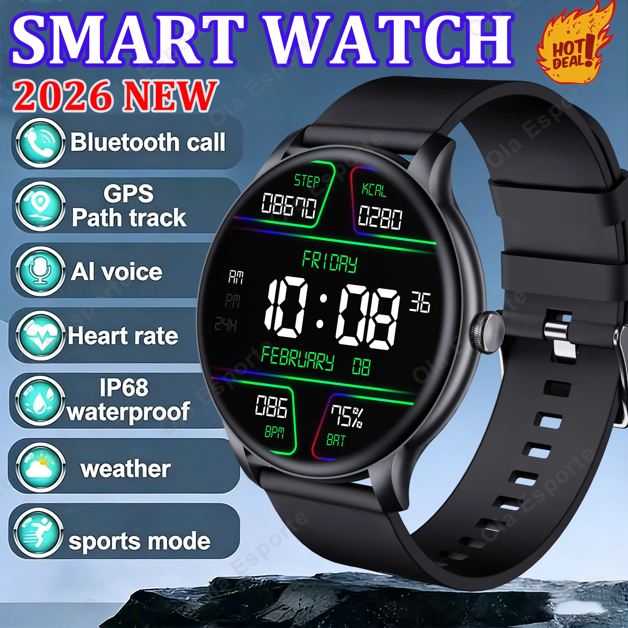 Smart Watch Heart Rate Sleep Health Monitor Bluetooth Calling Sports Smartwatch for Android IOS Women Men Clocks Hours Gift LS
Smart Watch Heart Rate Sleep Health Monitor Bluetooth Calling Sports Smartwatch for Android IOS Women Men Clocks Hours Gift LS