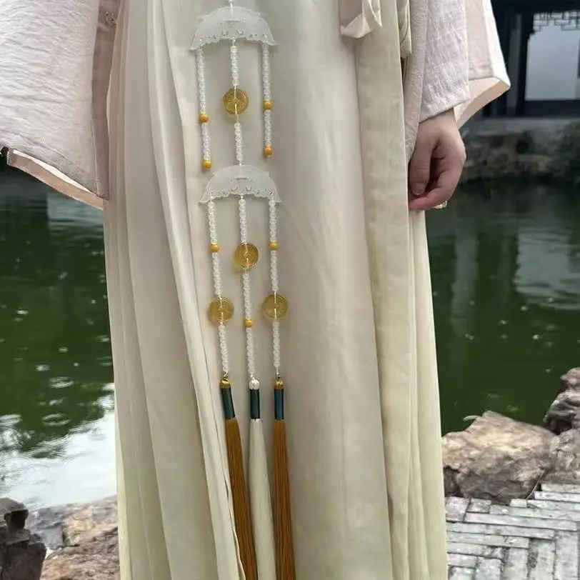Chinese Style Horse Face Skirt Oriental Hanfu Accessories Women Tassels Jade Long Waist Pendant Hanfu Pendant Gifts
Chinese Style Horse Face Skirt Oriental Hanfu Accessories Women Tassels Jade Long Waist Pendant Hanfu Pendant Gifts